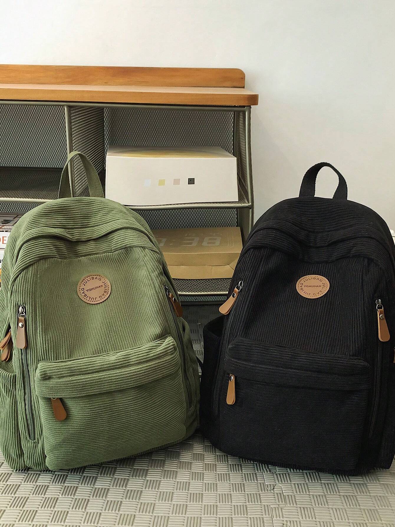 Corduroy College Backpack Bag