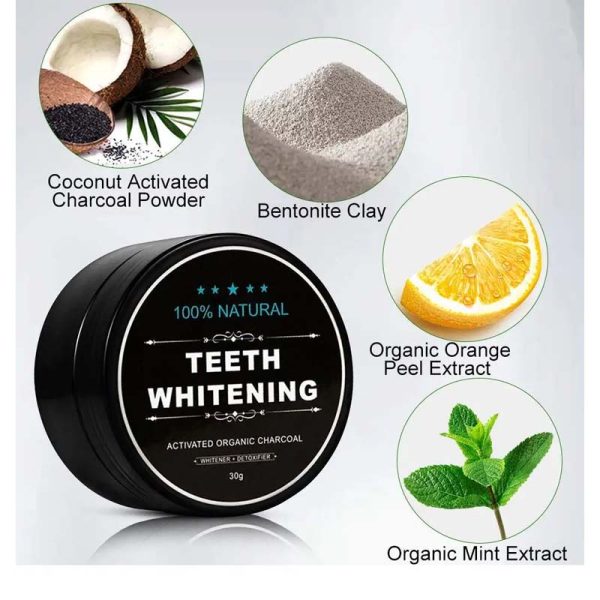 Organic Teeth Whitening Charcoal Powder – Natural 30g Stain Remover