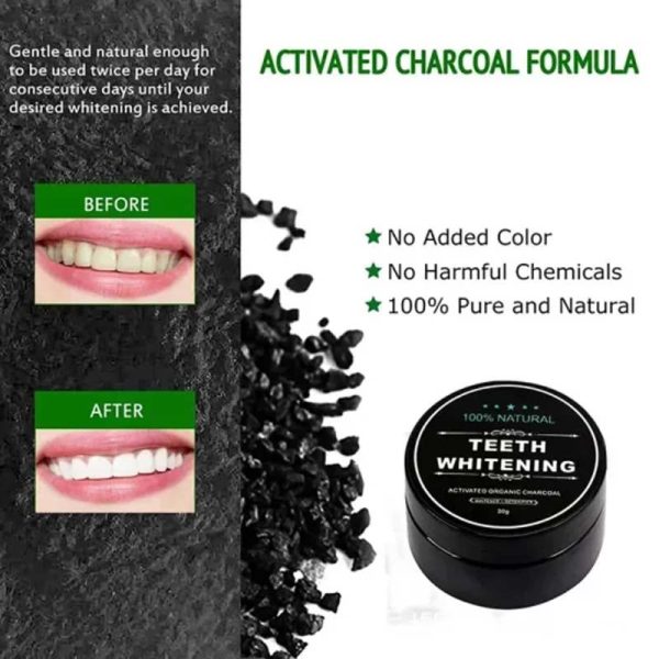 Organic Teeth Whitening Charcoal Powder – Natural 30g Stain Remover