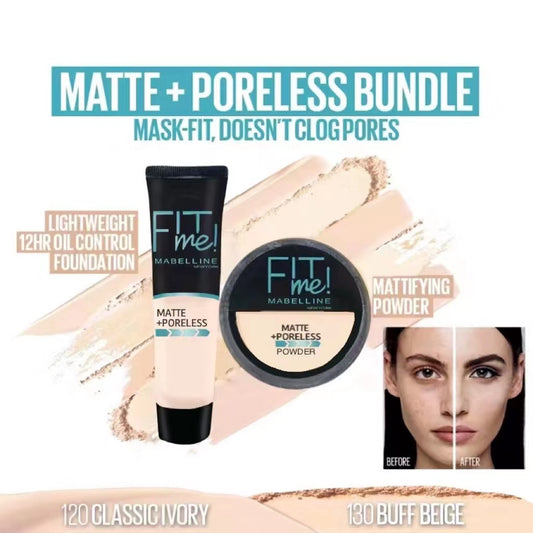 2-in-1 Makeup Deal – Liquid Foundation & Face Powder Combo For Smooth, Flawless Finish – Budget-friendly Beauty Set – Ivory Shade