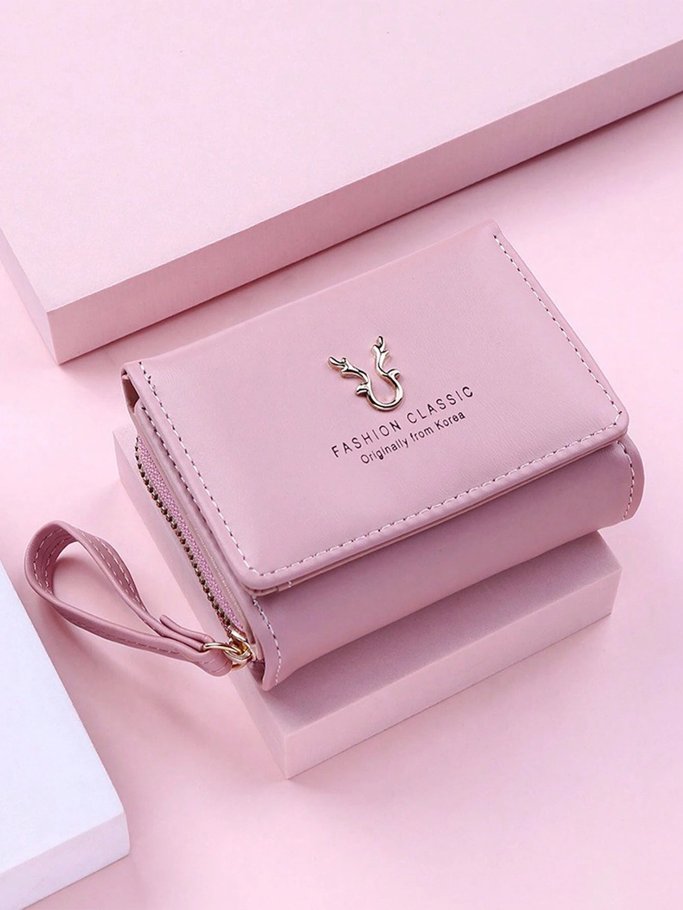 Pink Deer Horn Mini Wallet
