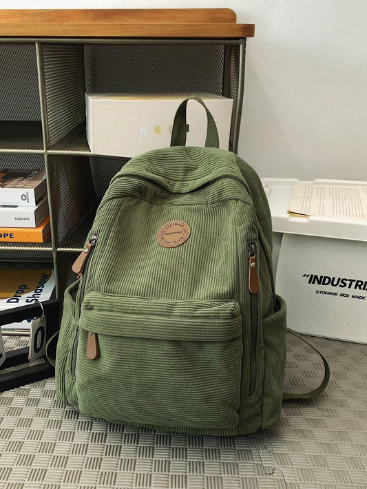Corduroy College Backpack Bag