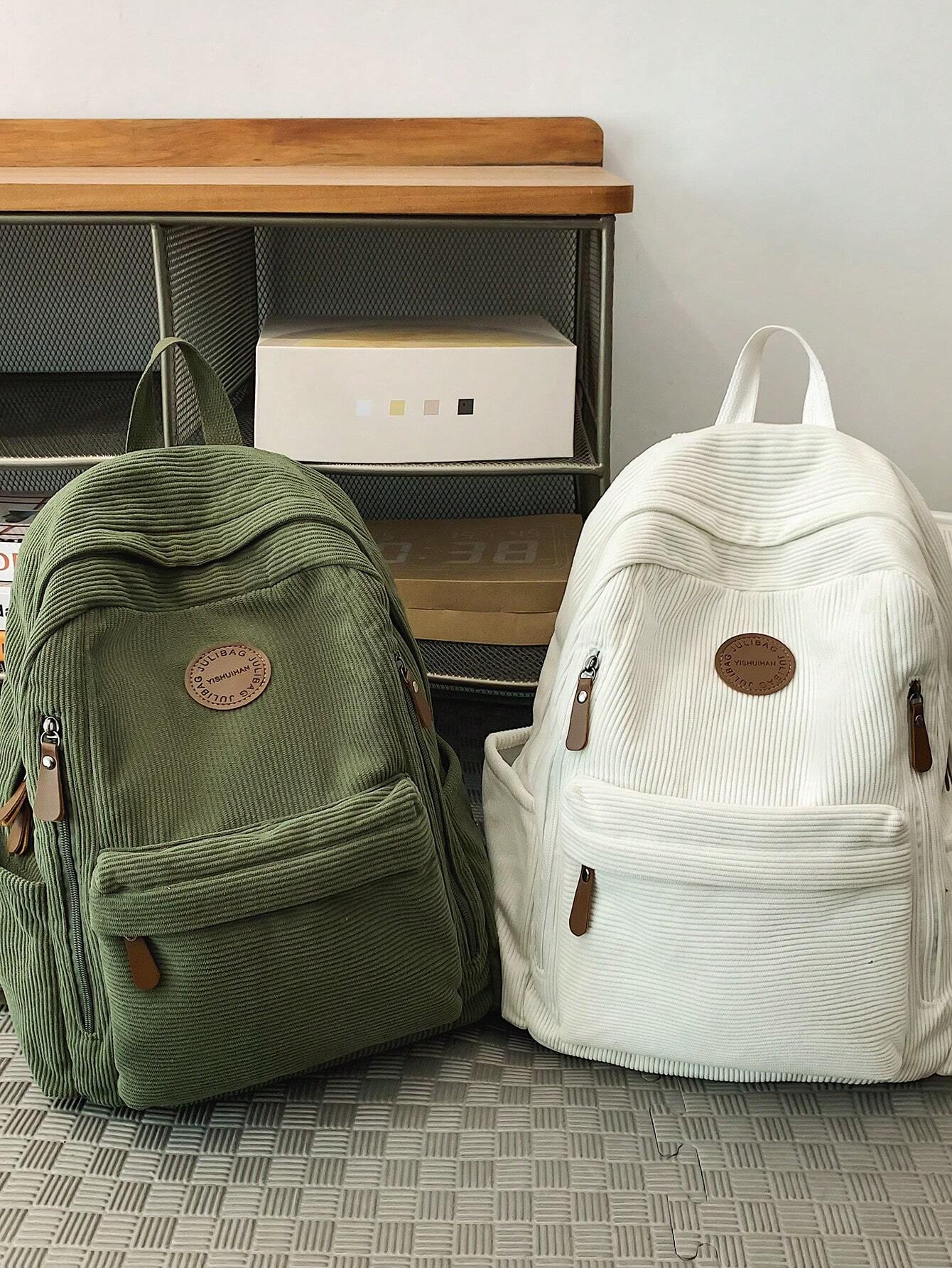 Corduroy College Backpack Bag