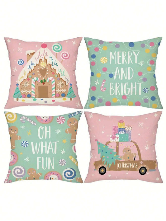 Christmas Gingerbread Pillow Covers