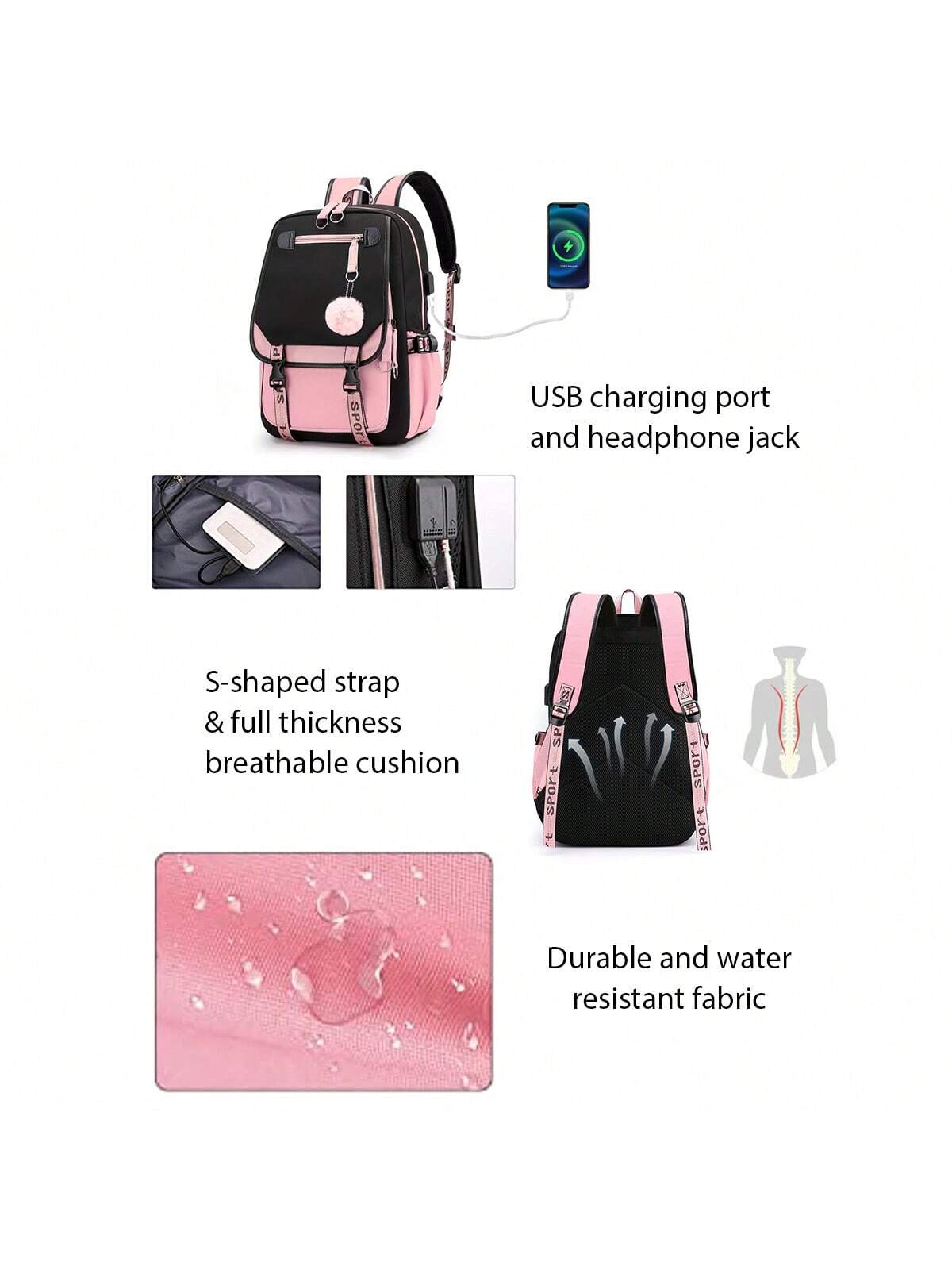 Sports-Themed Oxford Backpack