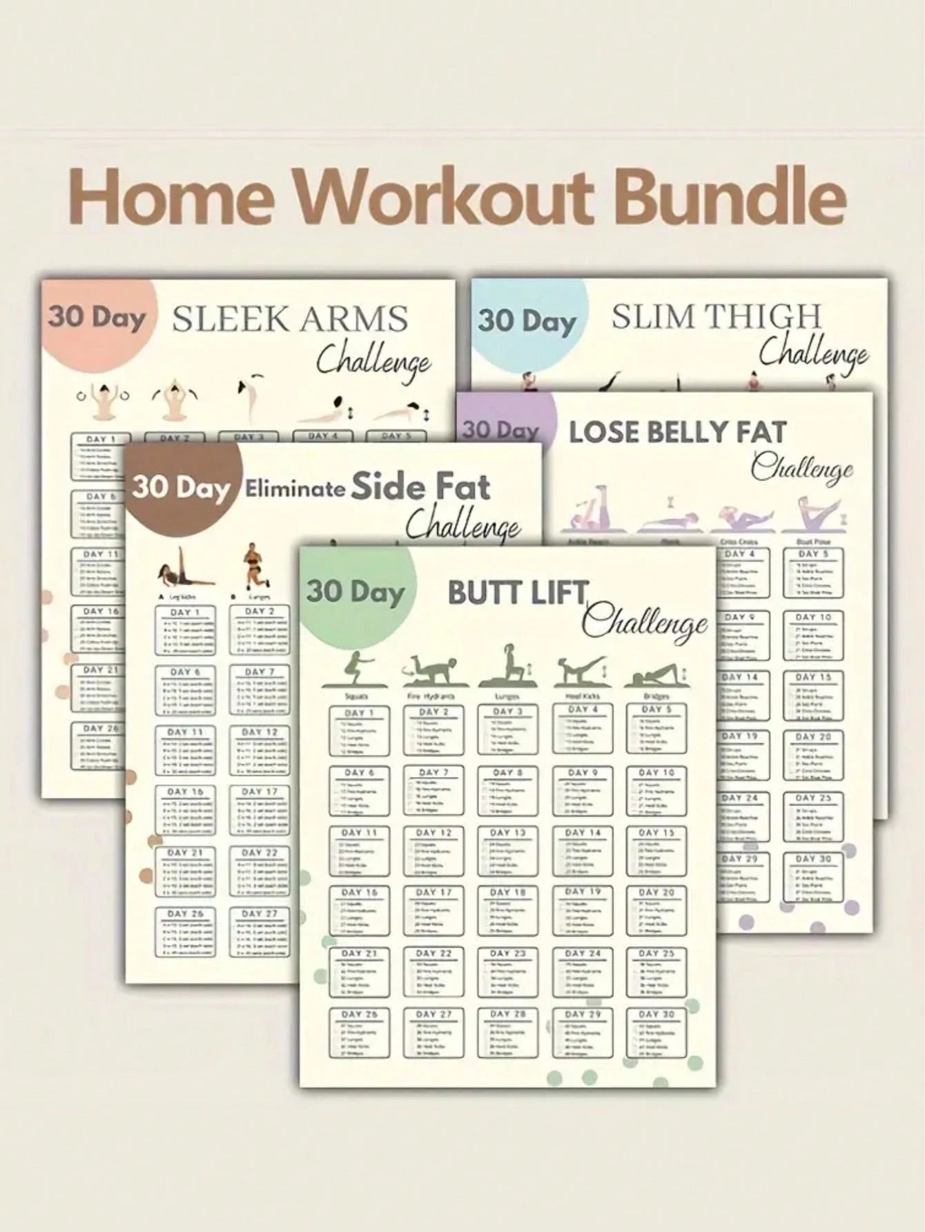 30-Day Home Workout Posters