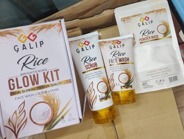 Galip 3 in 1 Brightening Glow Kit Rice Scrub Face Wash + Mask